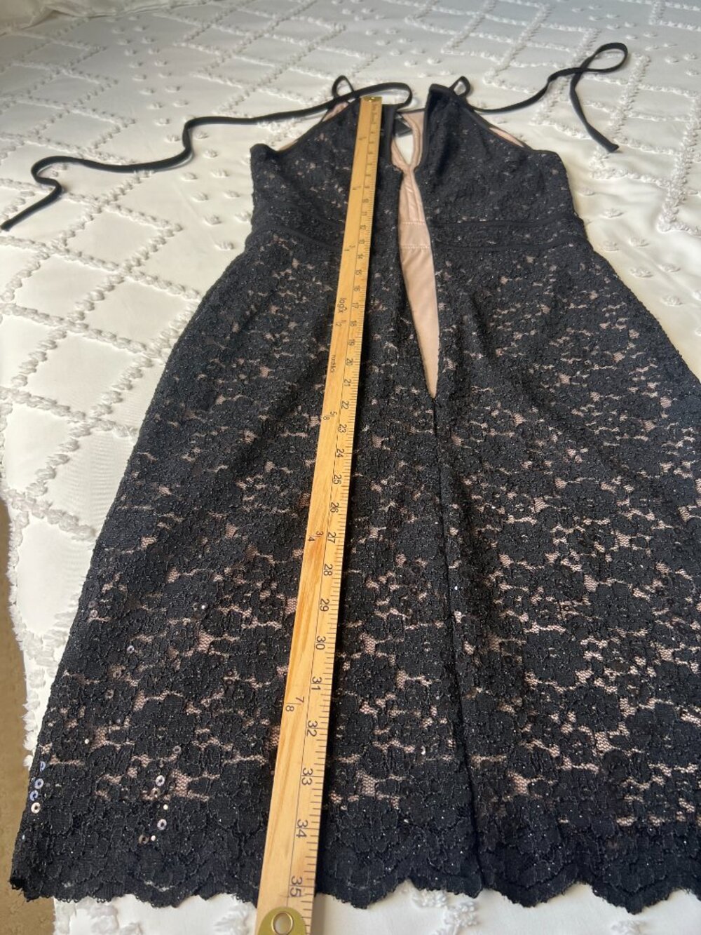 NW Nightway Lace, Sequins Cocktail Dress in Black and Nude SIZE 8 - Picture 11 of 16